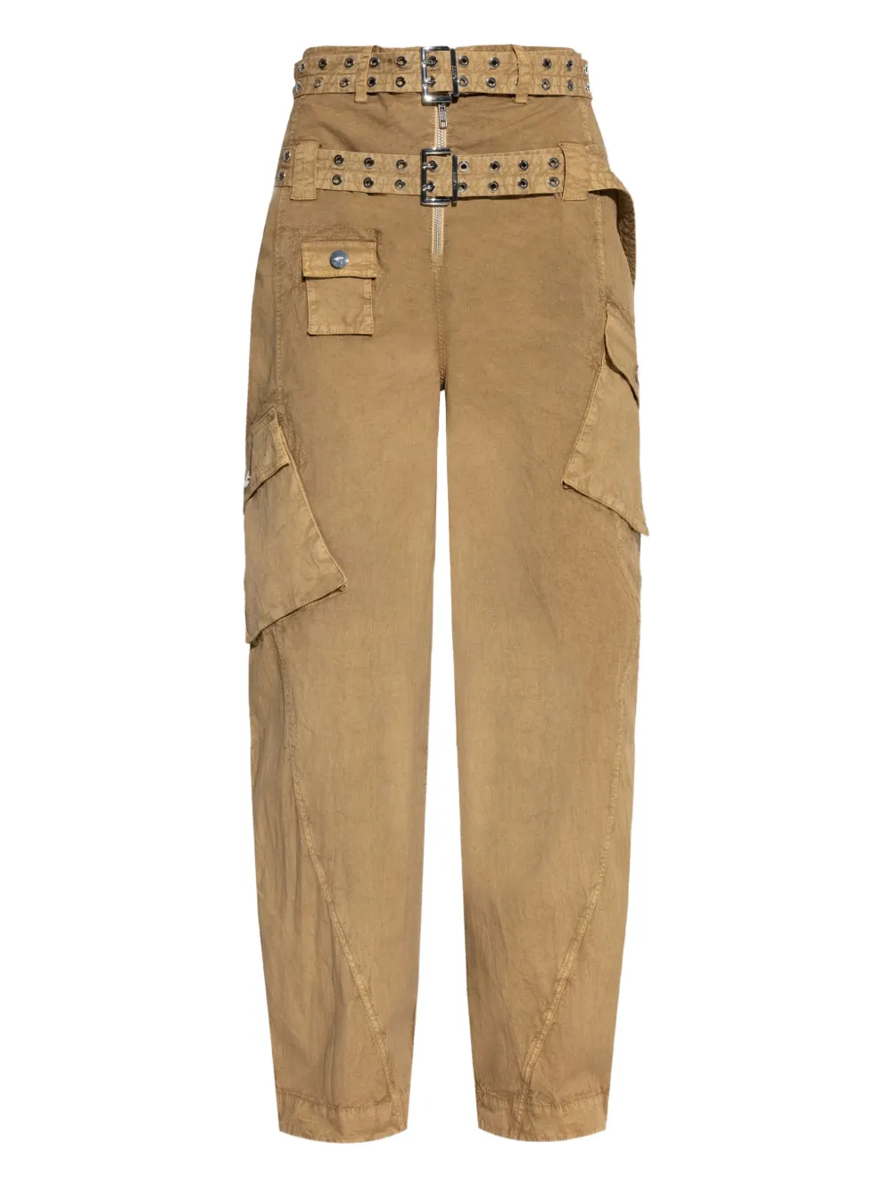 GANNI Broek met katoenen zak Beige