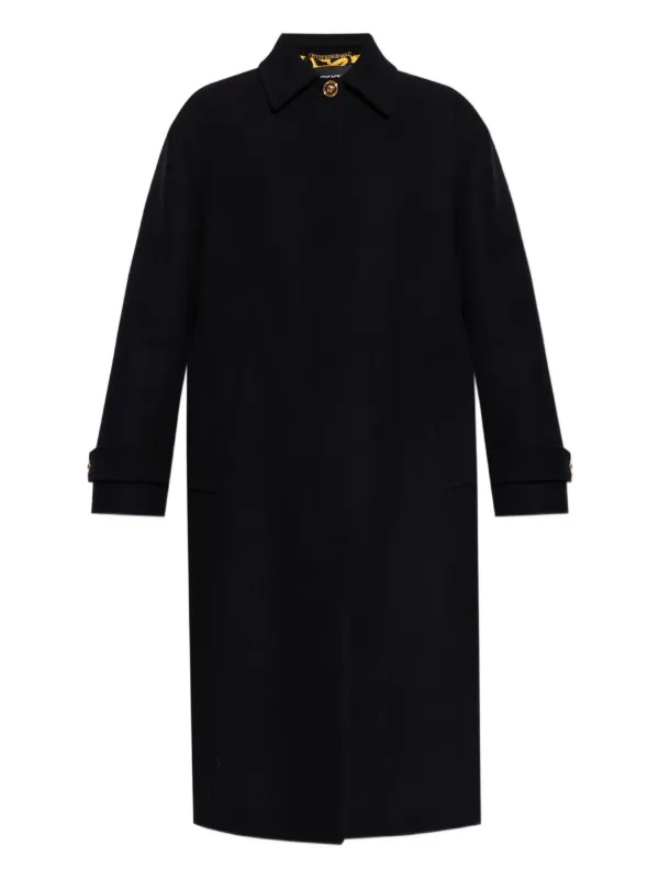 Versace Single-breasted Coat in Black