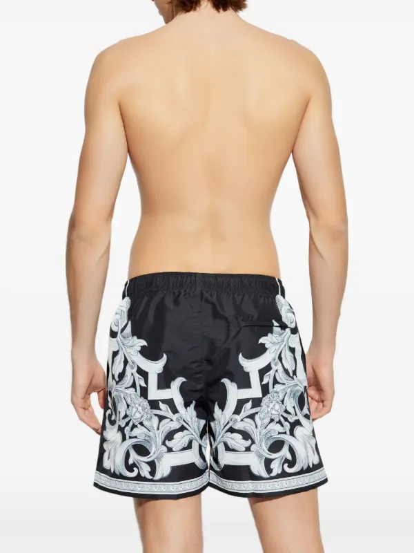 Versace Barocco-print Swim Shorts | Black | FARFETCH