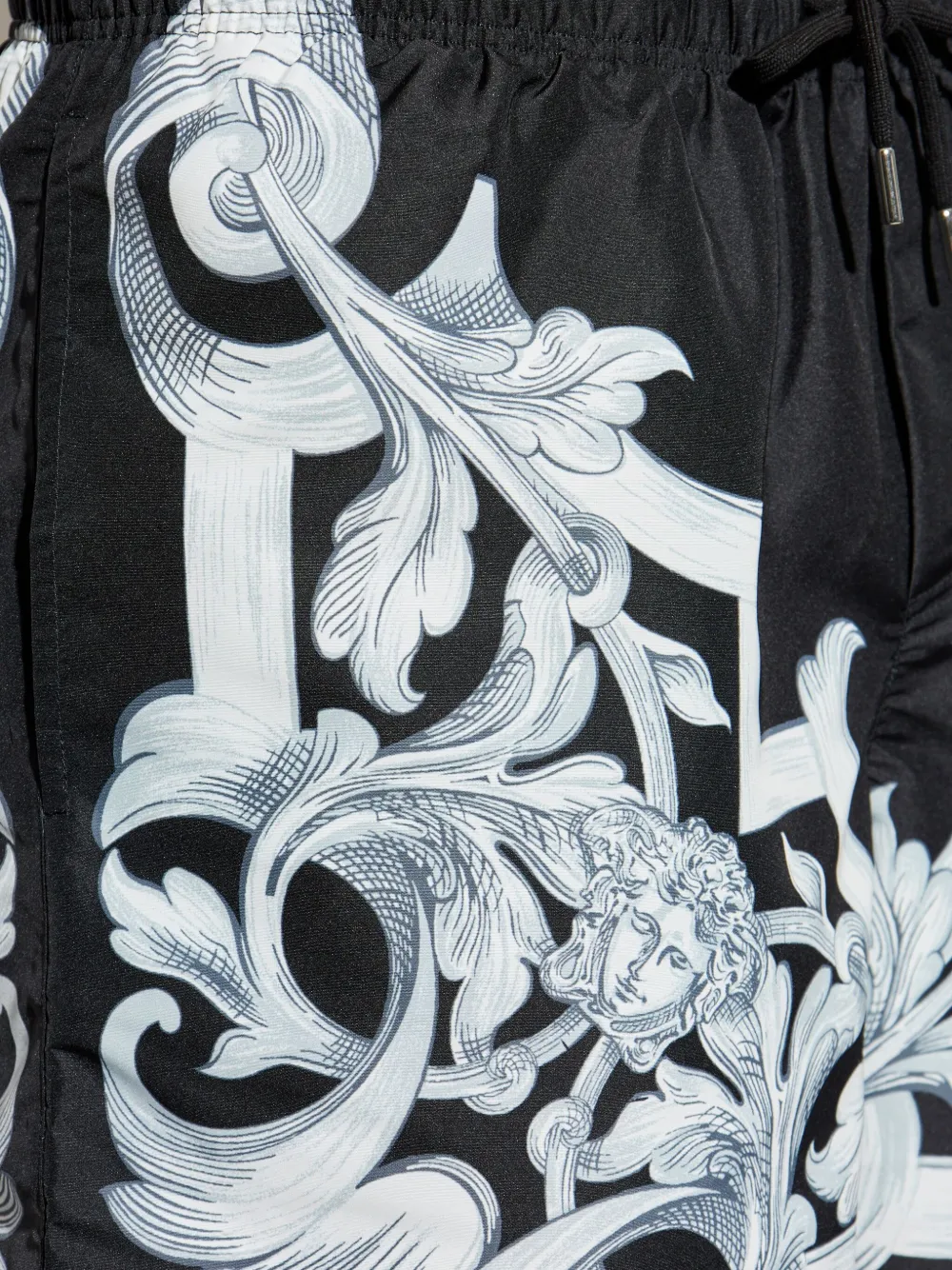 Versace Zwembroek met barokprint Zwart