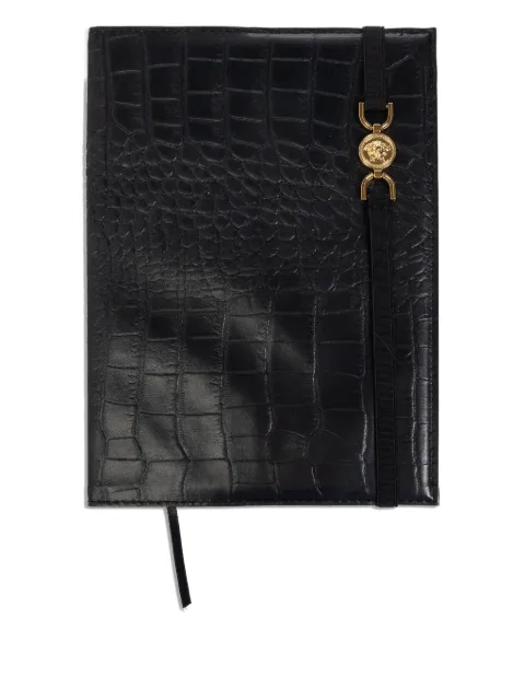 Versace Medusa '95 crocodile-embossed leather notebook