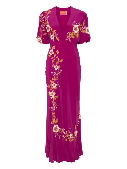 La DoubleJ robe en soie à col v