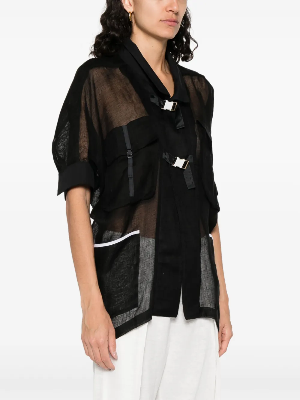 Giorgio Armani Blouse met korte mouwen Zwart