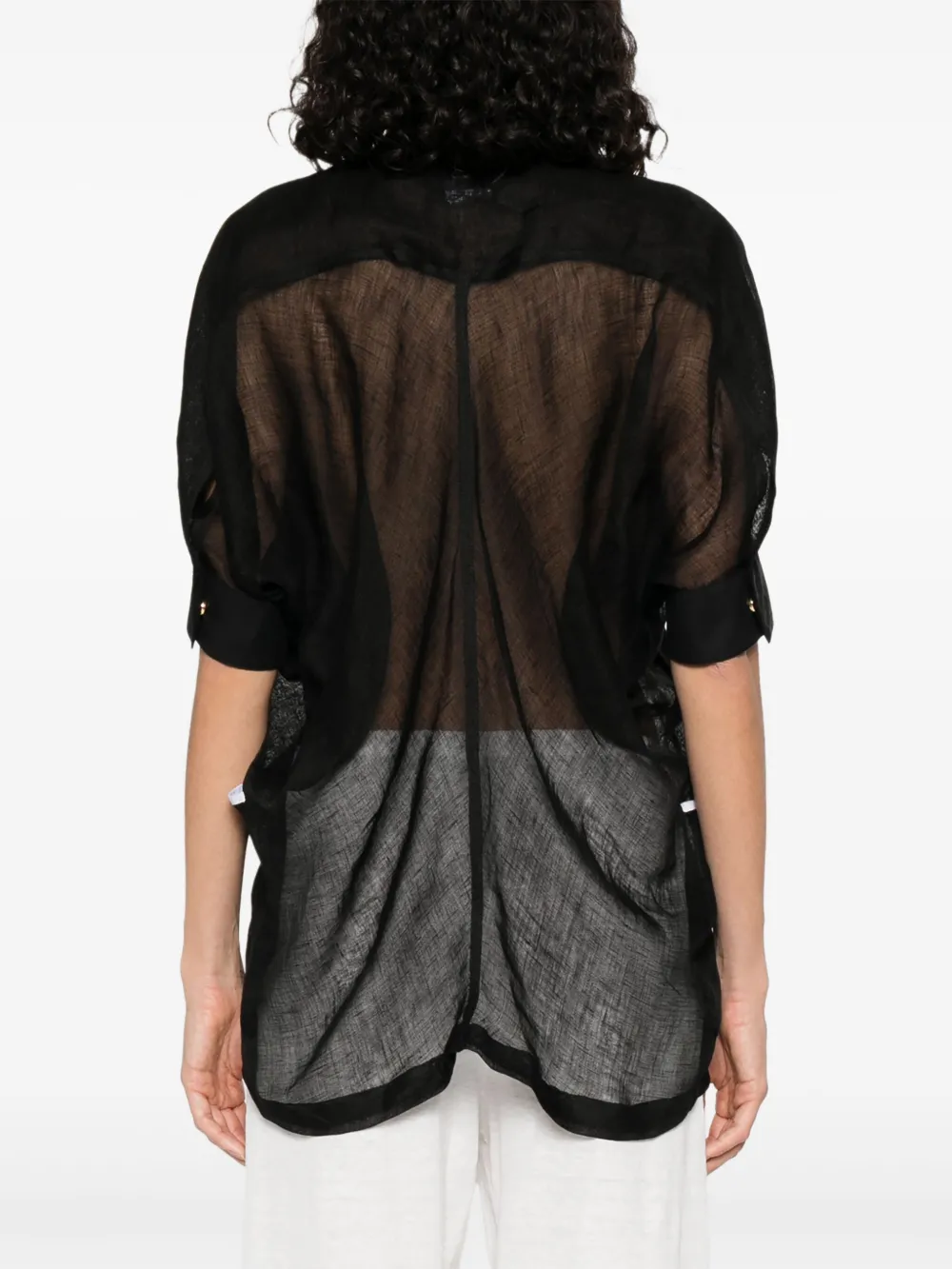 Giorgio Armani Blouse met korte mouwen Zwart