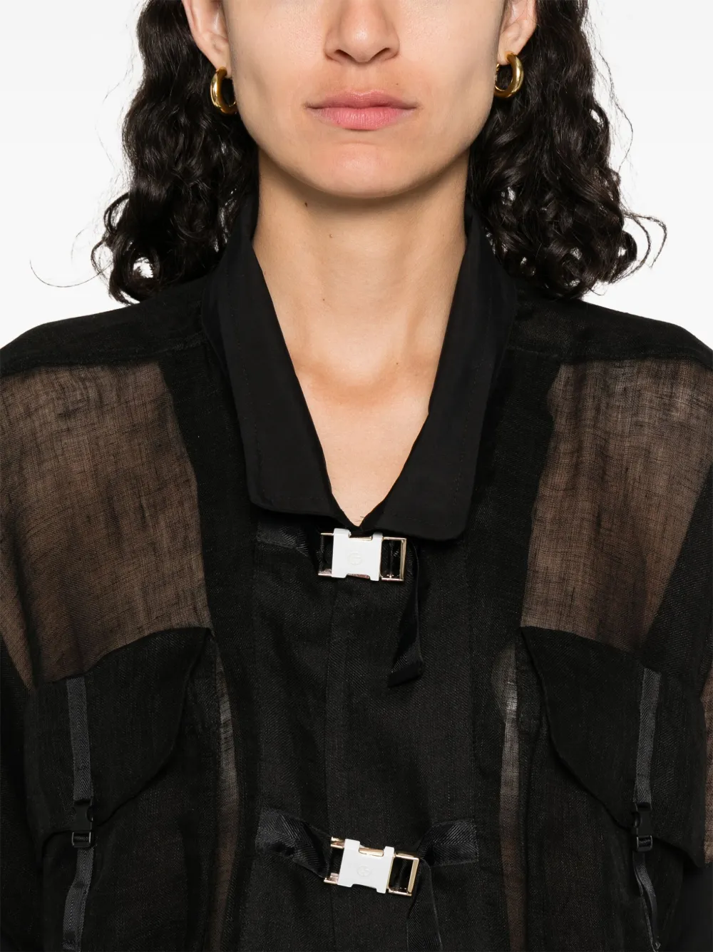 Giorgio Armani Blouse met korte mouwen Zwart