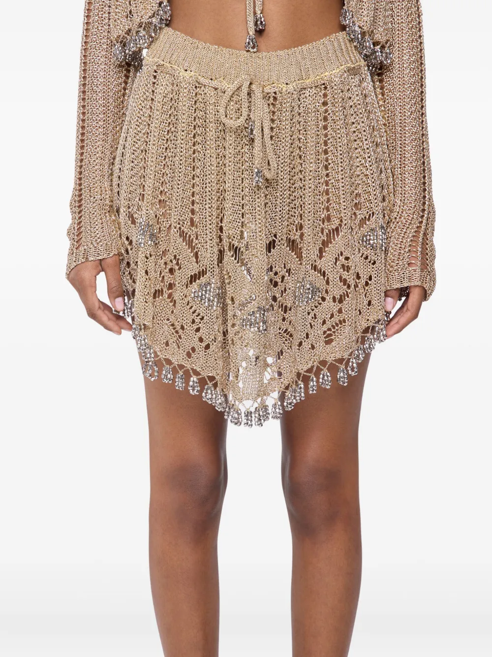 Rabanne Gehaakte rok Beige