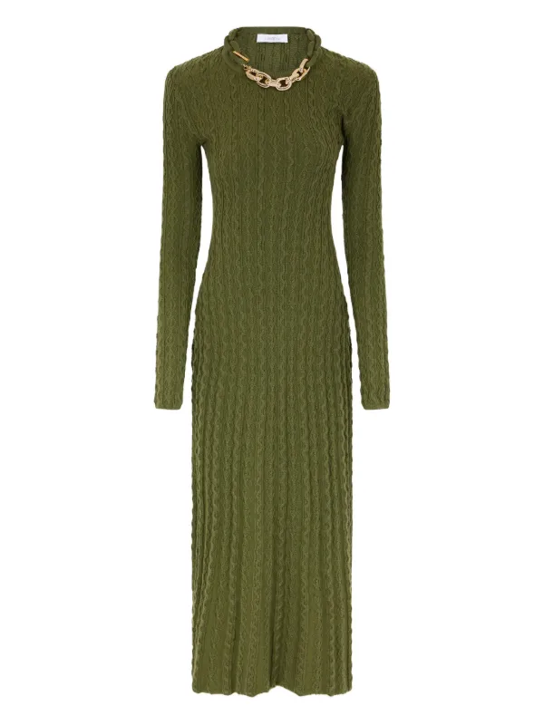 Rabanne Wool Maxi Dress | Green | FARFETCH GE
