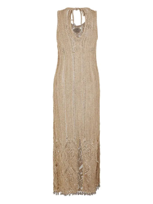 Rabanne Crochet Midi Dress | Neutrals | FARFETCH Rabanne Crochet Midi Dress | Neutrals | FARFETCH