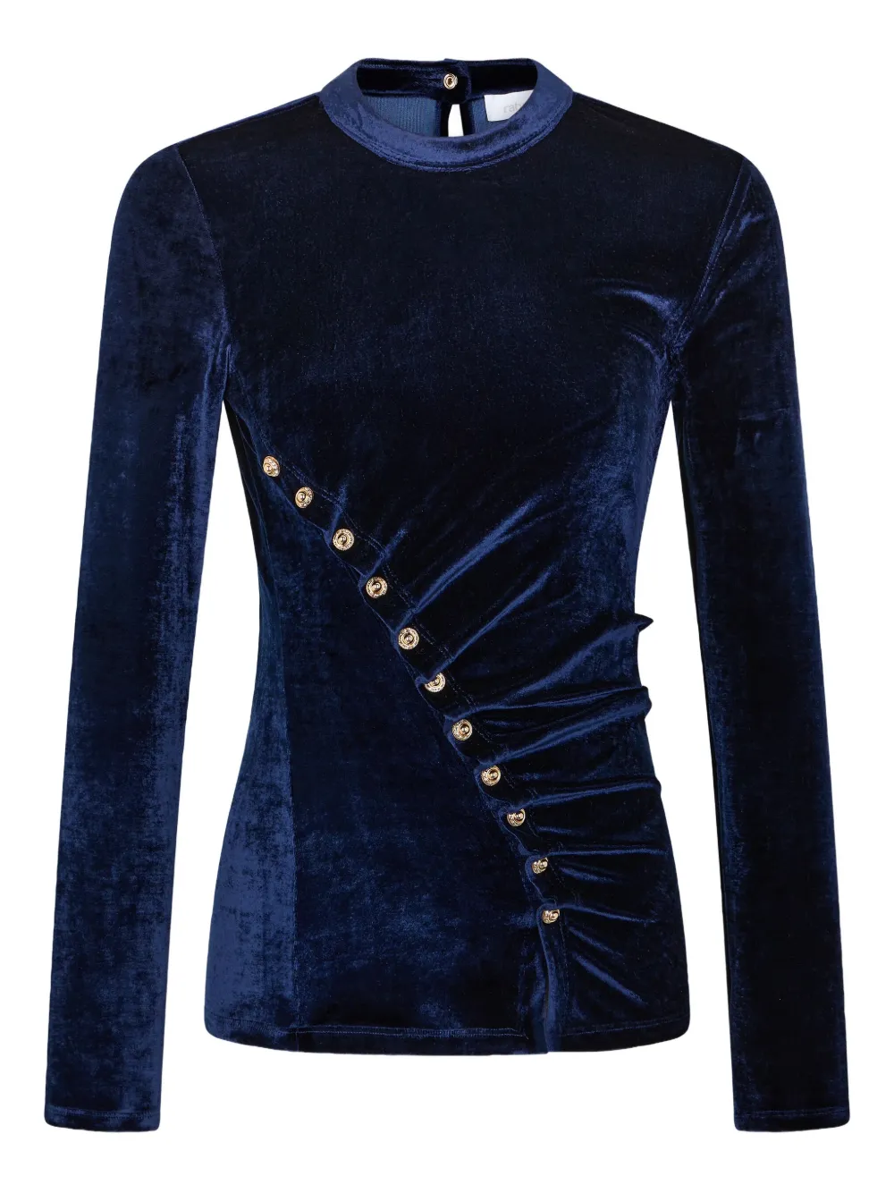 Rabanne Gedrapeerde fluwelen top Blauw
