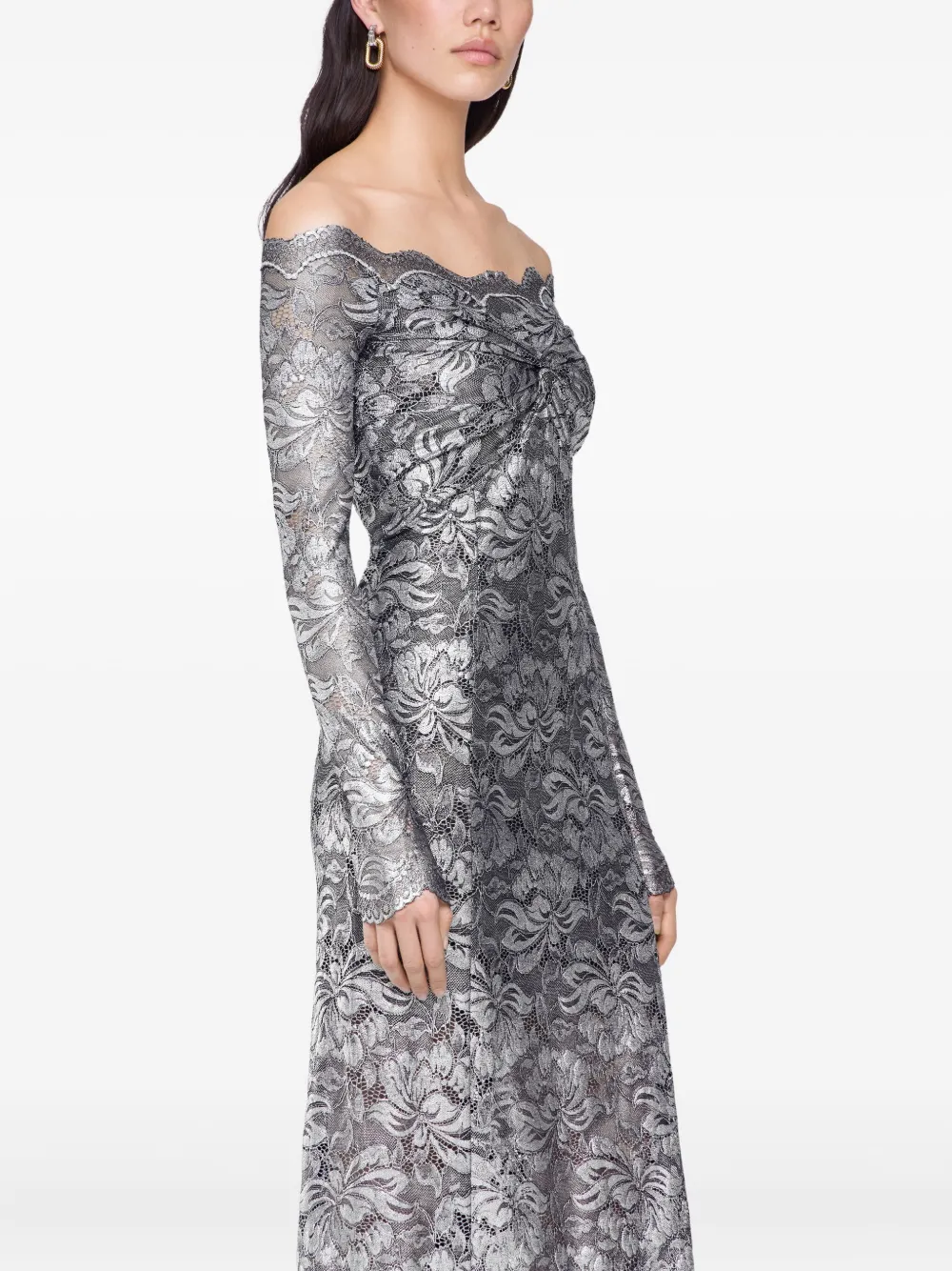 Rabanne Maxi-jurk met kant Zilver