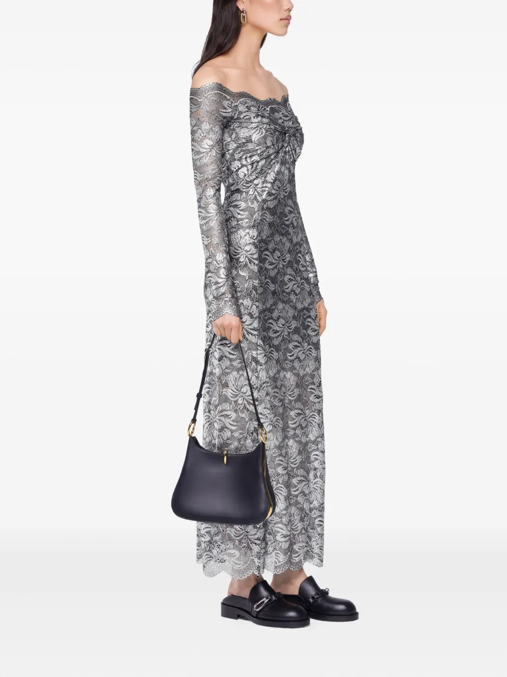 Rabanne Maxi-jurk met kant Zilver