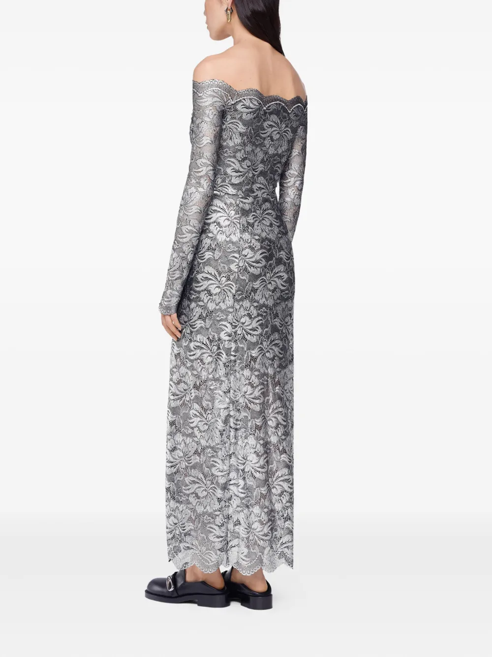 Rabanne Maxi-jurk met kant Zilver
