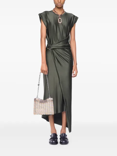 Rabanne Vestido midi de cetim drapeado
