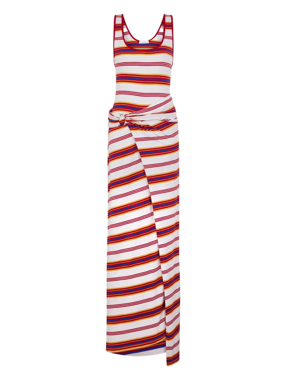 Rabanne Embellished Striped Stretch-jersey Midi Dress