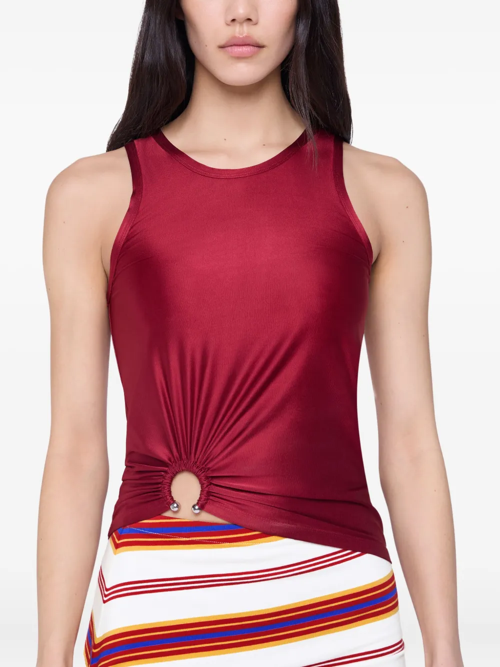 Rabanne Top met ruches Rood