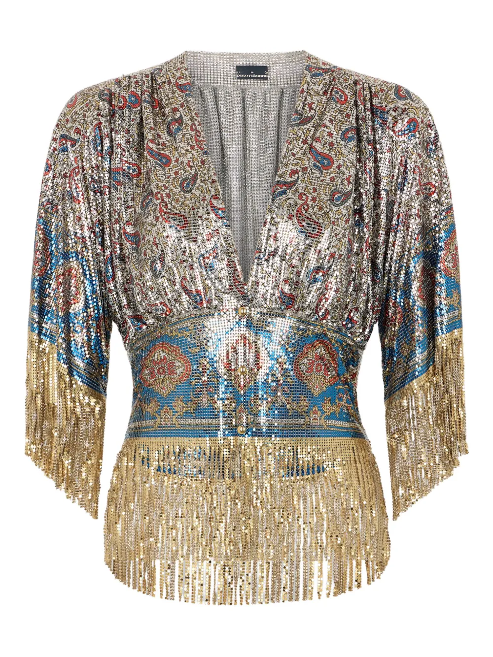 Rabanne Top verfraaid met pailletten Beige