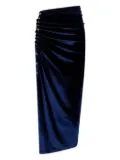 Rabanne ruched velvet midi skirt - P432 BLUE
