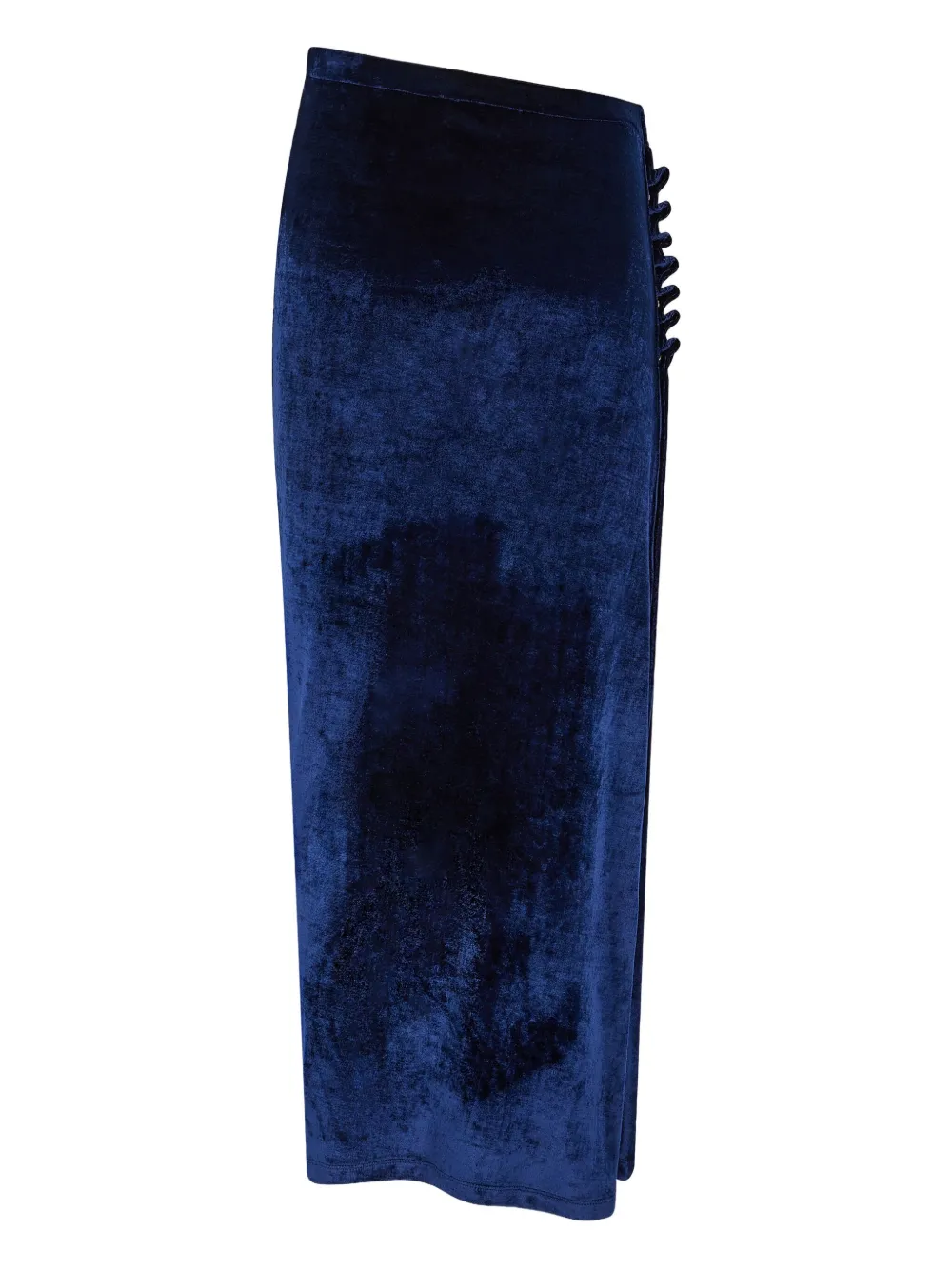 Rabanne Fluwelen midi-rok met ruches P432 BLUE