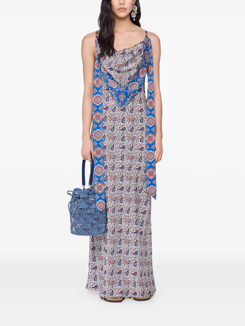 Rabanne Maxi-jurk met paisley-print - Beige