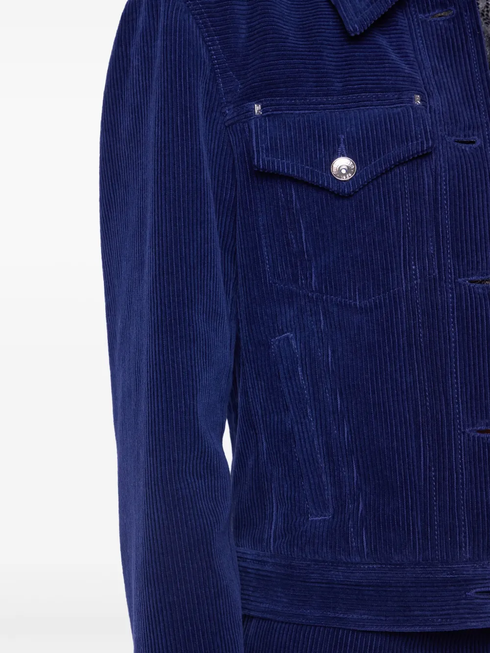 Rabanne Ribfluwelen jack Blauw
