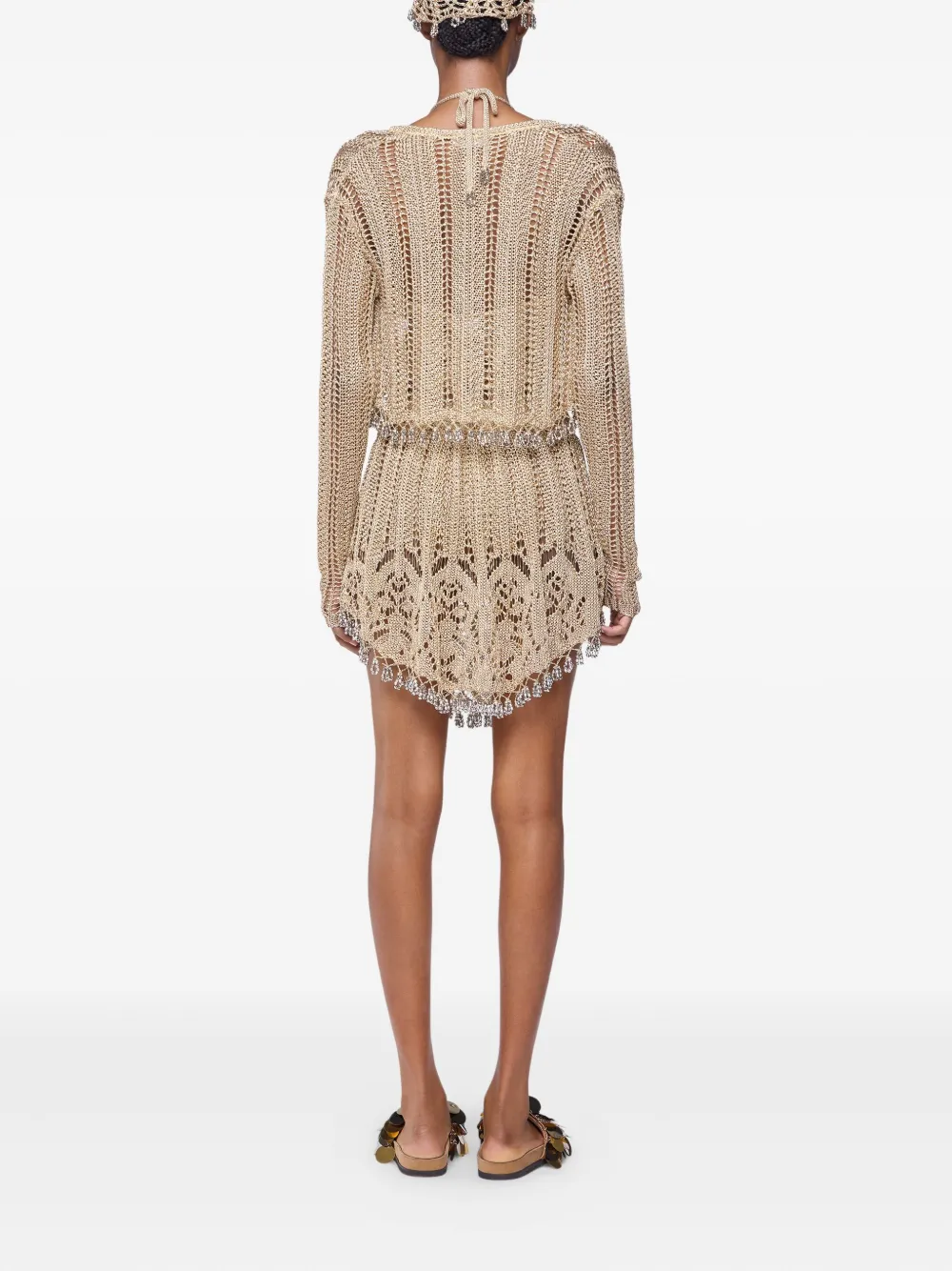RABANNE CROCHET-KNIT CARDIGAN