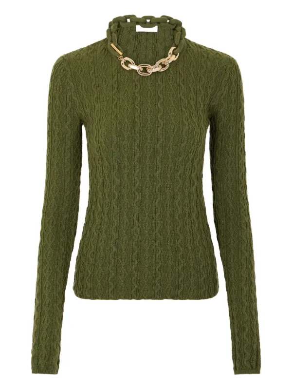 Rabanne Cable-knit Top in Green