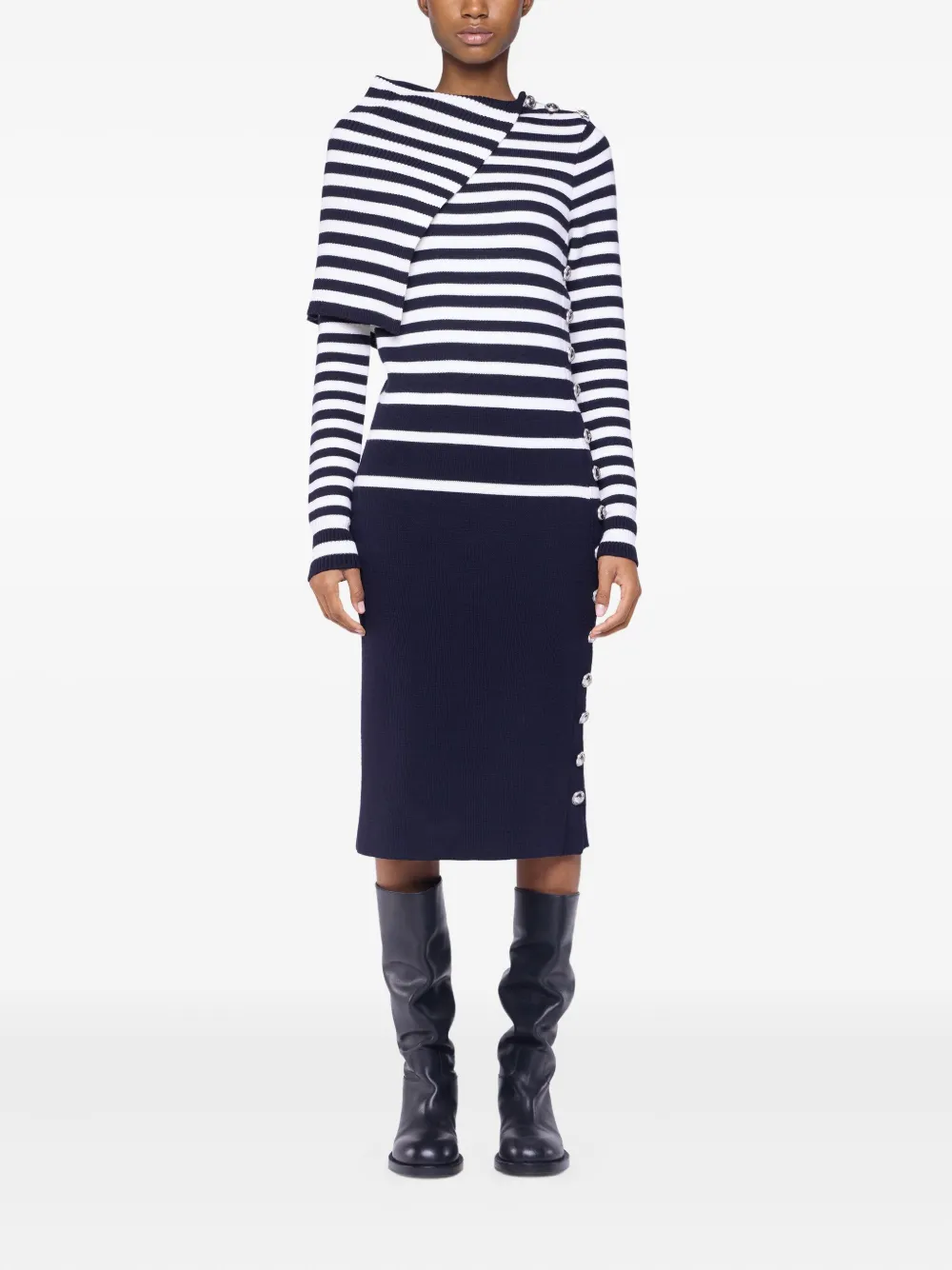 Rabanne Wollen midi-jurk - Blauw