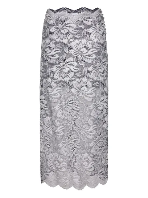 Rabanne floral-lace midi skirt