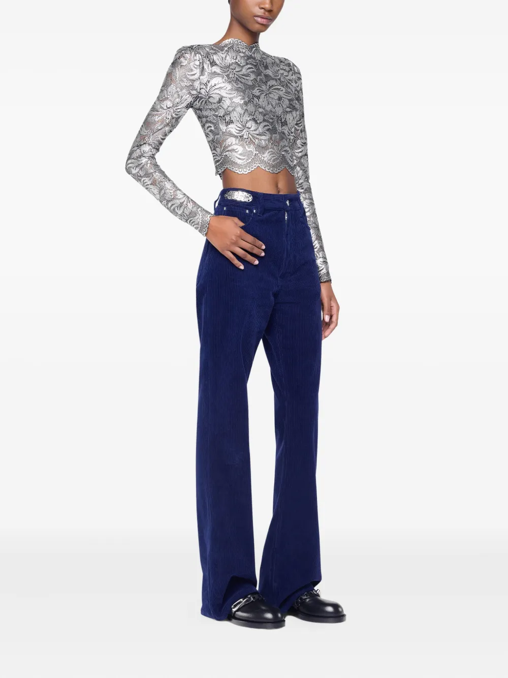 Rabanne Fluwelen broek Blauw