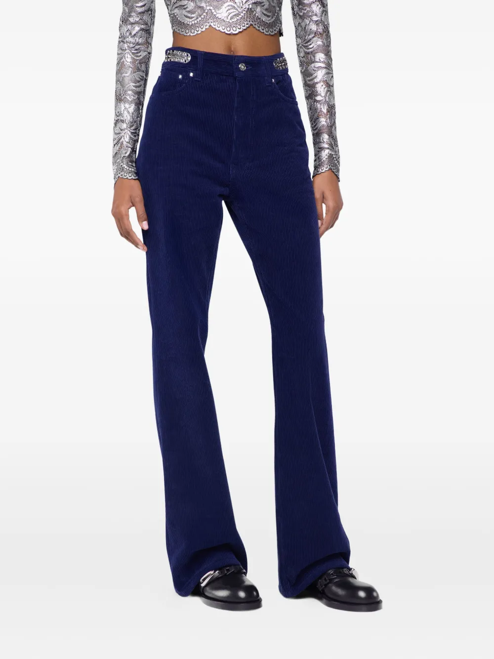 Rabanne Fluwelen broek Blauw
