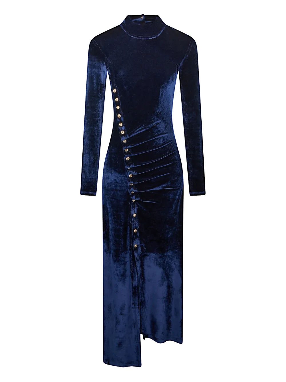 Rabanne Fluwelen jurk met knoopdetail Blauw