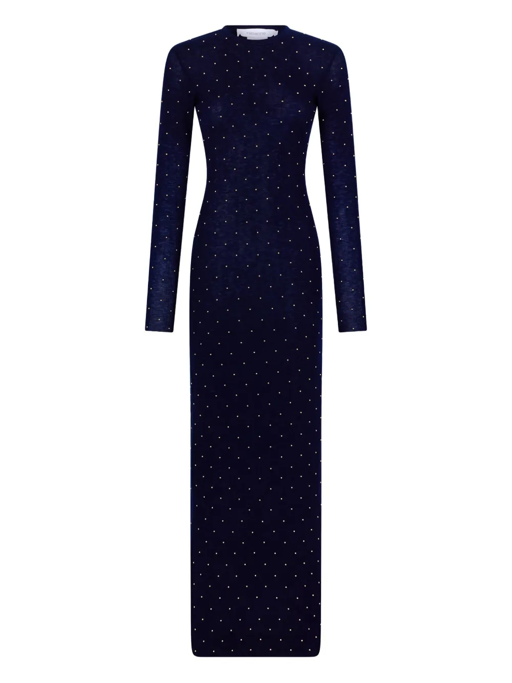 beaded long-sleeve gown