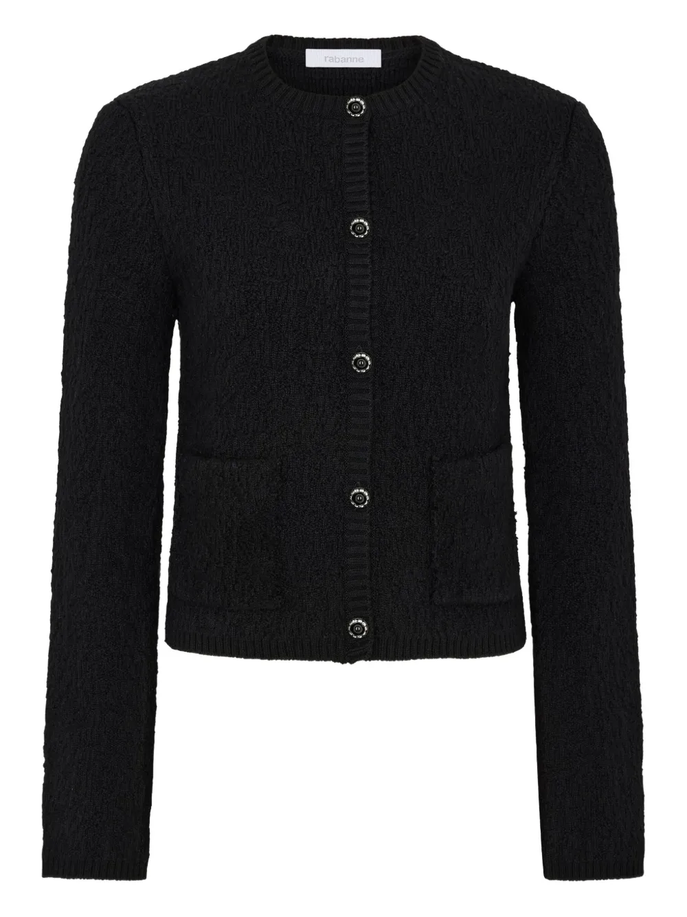 Rabanne textured button-up cardigan | Black | Image 1