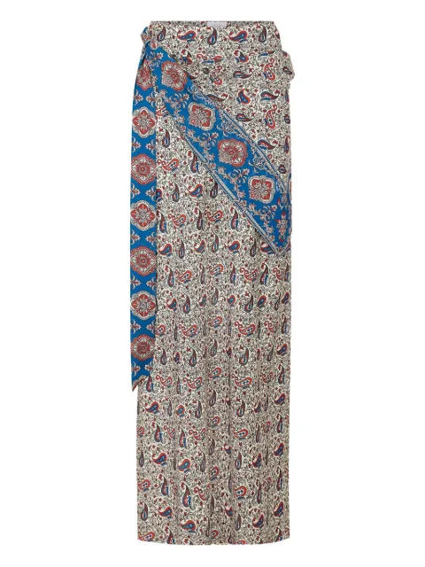 Rabanne paisley-print wrap skirt
