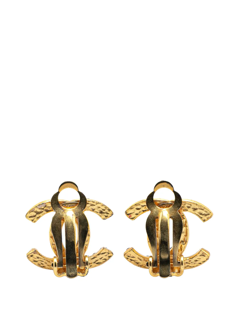CHANEL Pre-Owned aretes de clip con perlas artificiales y strass CC bañados en oro 2003 | Image 2