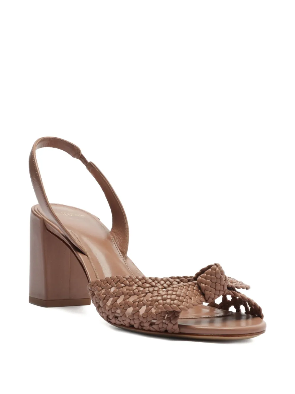Alexandre Birman Easy Clarita Tresse Block Heel Slingback Sandal In Brown