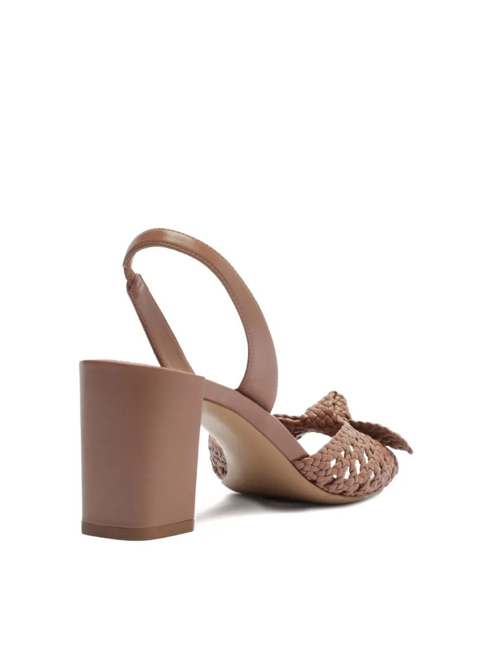 Alexandre Birman Easy Clarita Tresse Block Heel Slingback Sandal In Brown