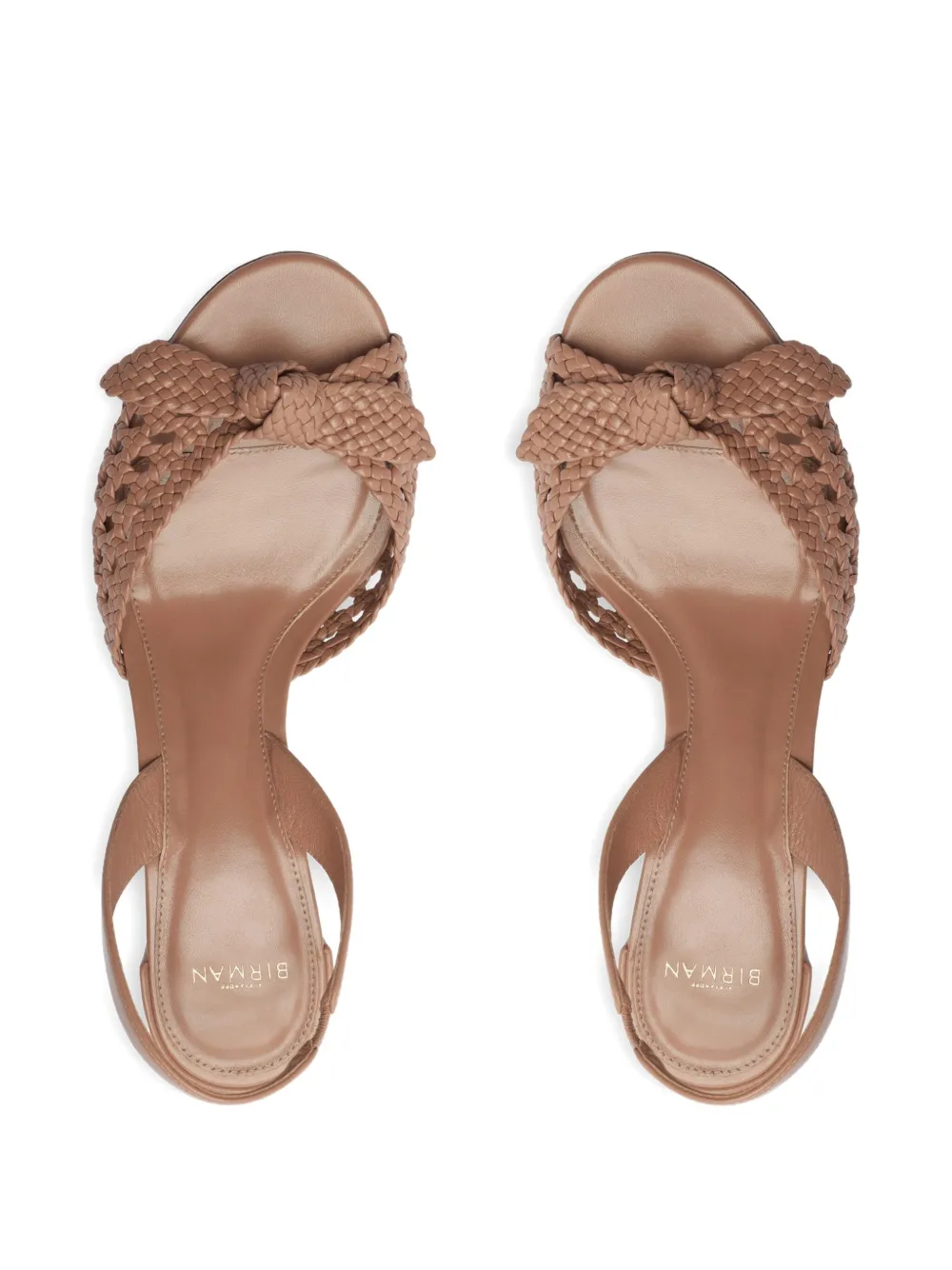 Alexandre Birman Easy Clarita Tresse Block Heel Slingback Sandal In Brown