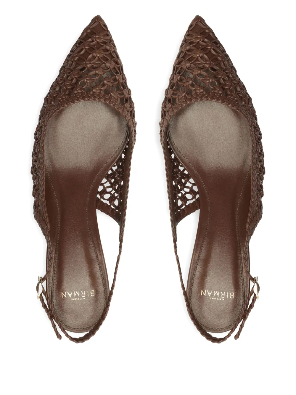 Alexandre Birman Jane Tresse Pointed Toe Slingback Pump In Brown