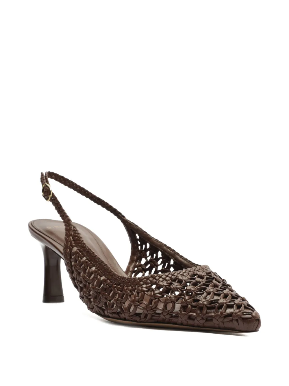 Alexandre Birman Jane Tresse Pointed Toe Slingback Pump In Brown