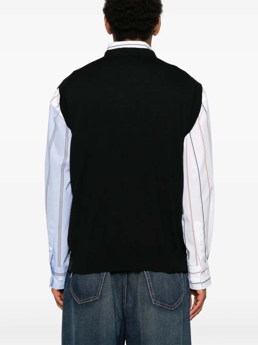 Junya Watanabe MAN Top met patchdetail Zwart