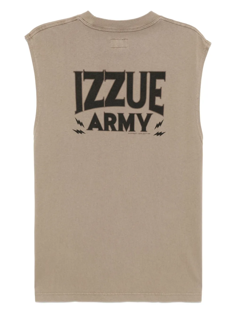 Izzue Top met geborduurd logo - Beige