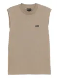 izzue logo-embroidered vest - Neutrals