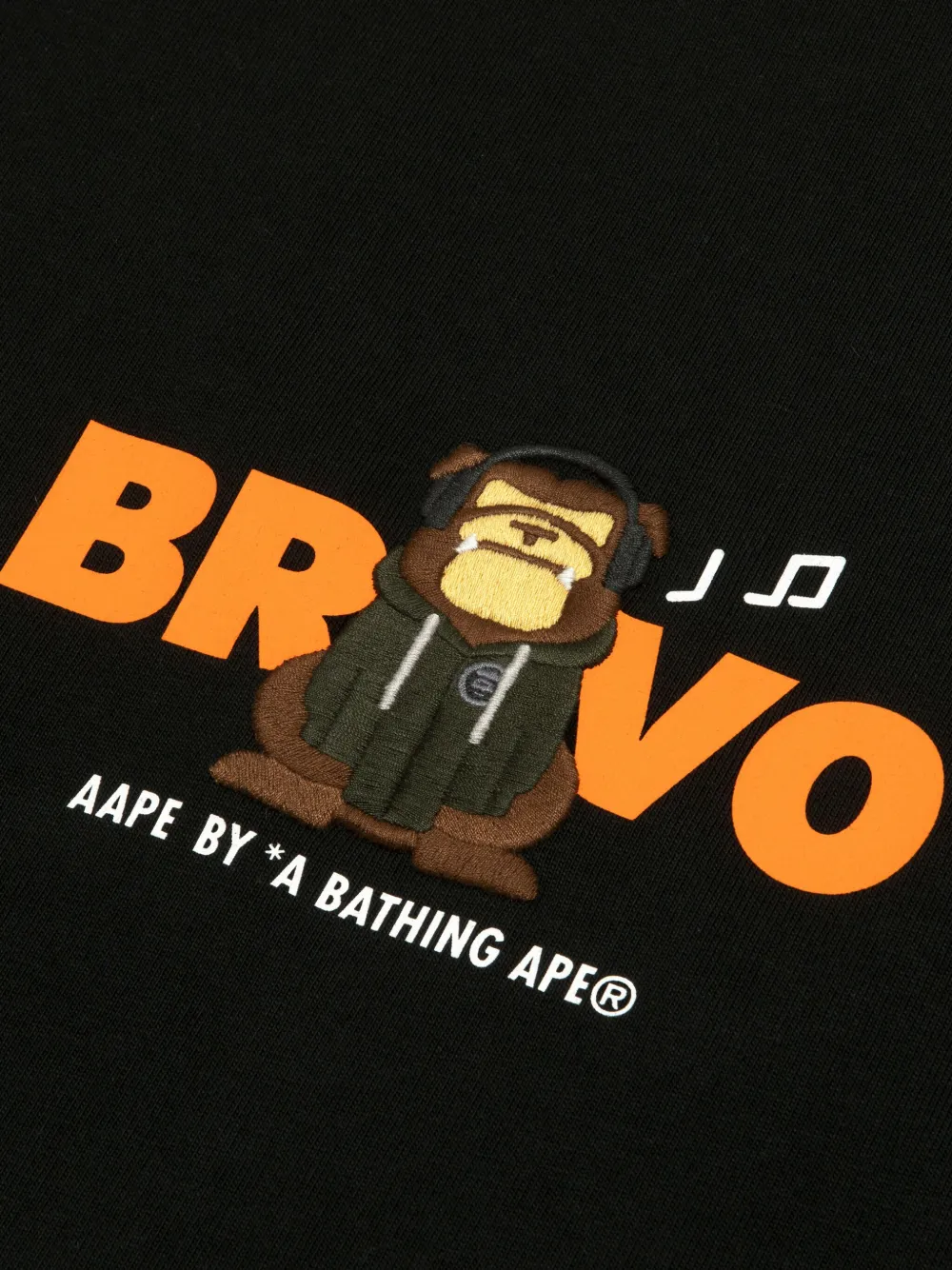 AAPE BY *A BATHING APE T-shirt met logopatroon Zwart