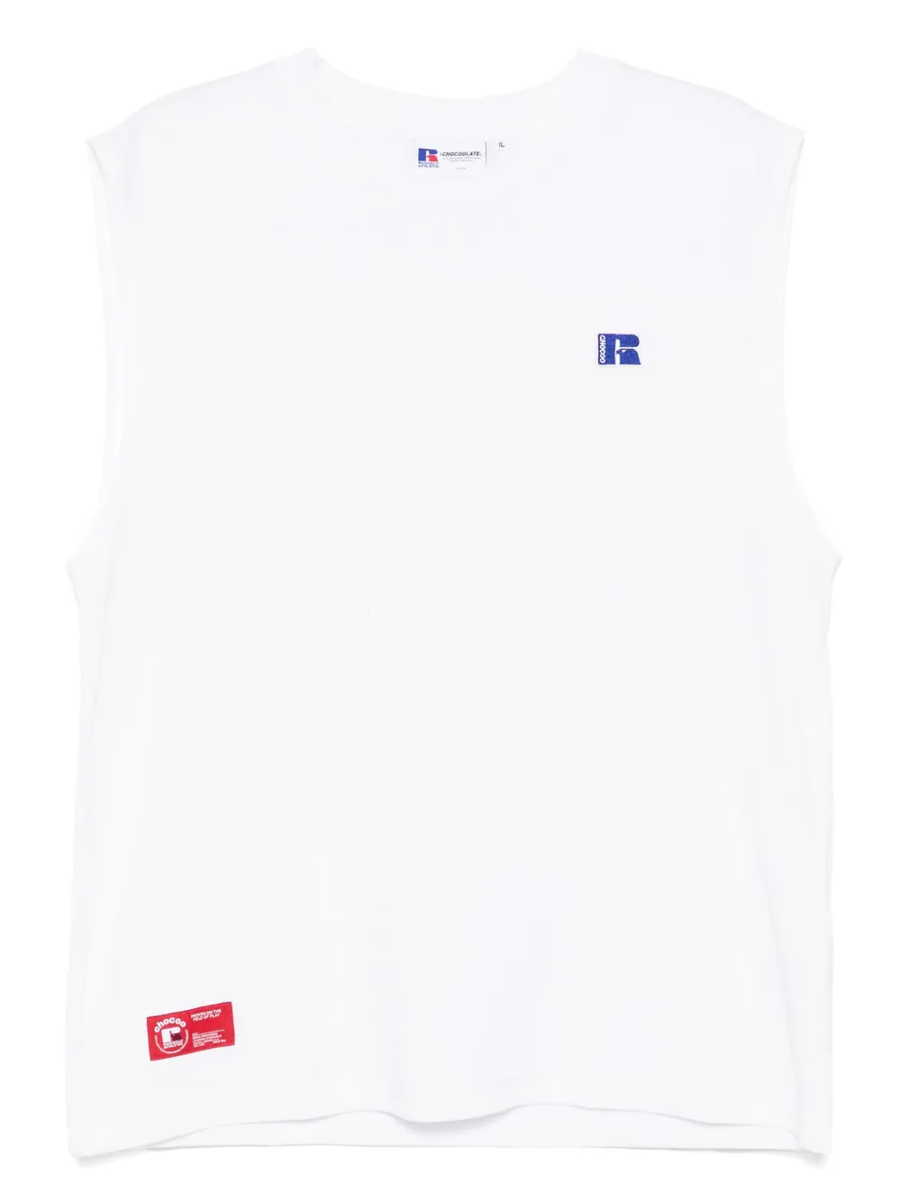 CHOCOOLATE chaleco con parche del logo en colaboración conRussell Athletic | blanco | Image 1