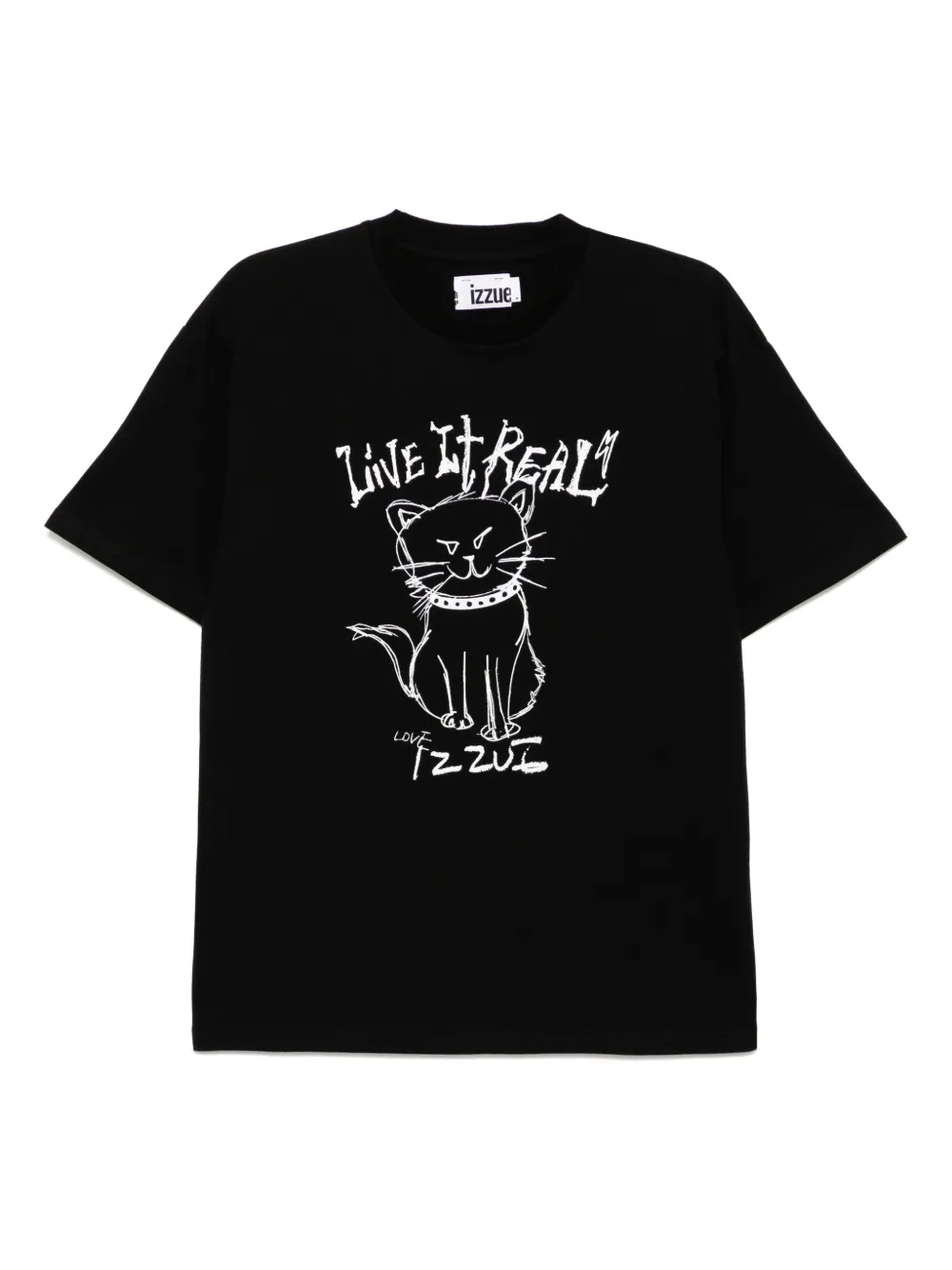 Izzue T-shirt met grafische print Zwart