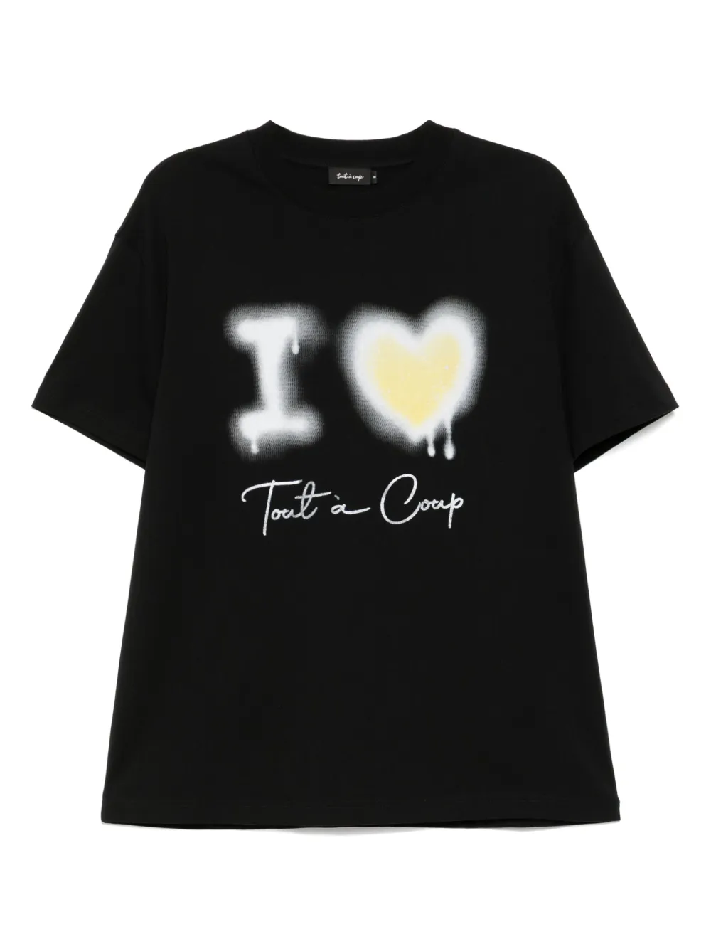 Tout a coup T-shirt met grafische print Zwart