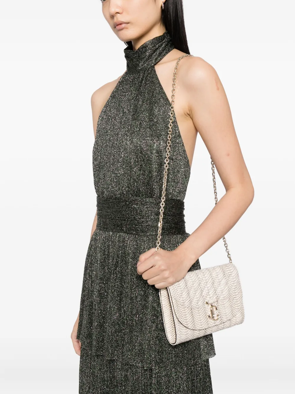 Jimmy Choo Curve Crossbody Bag In Neutral