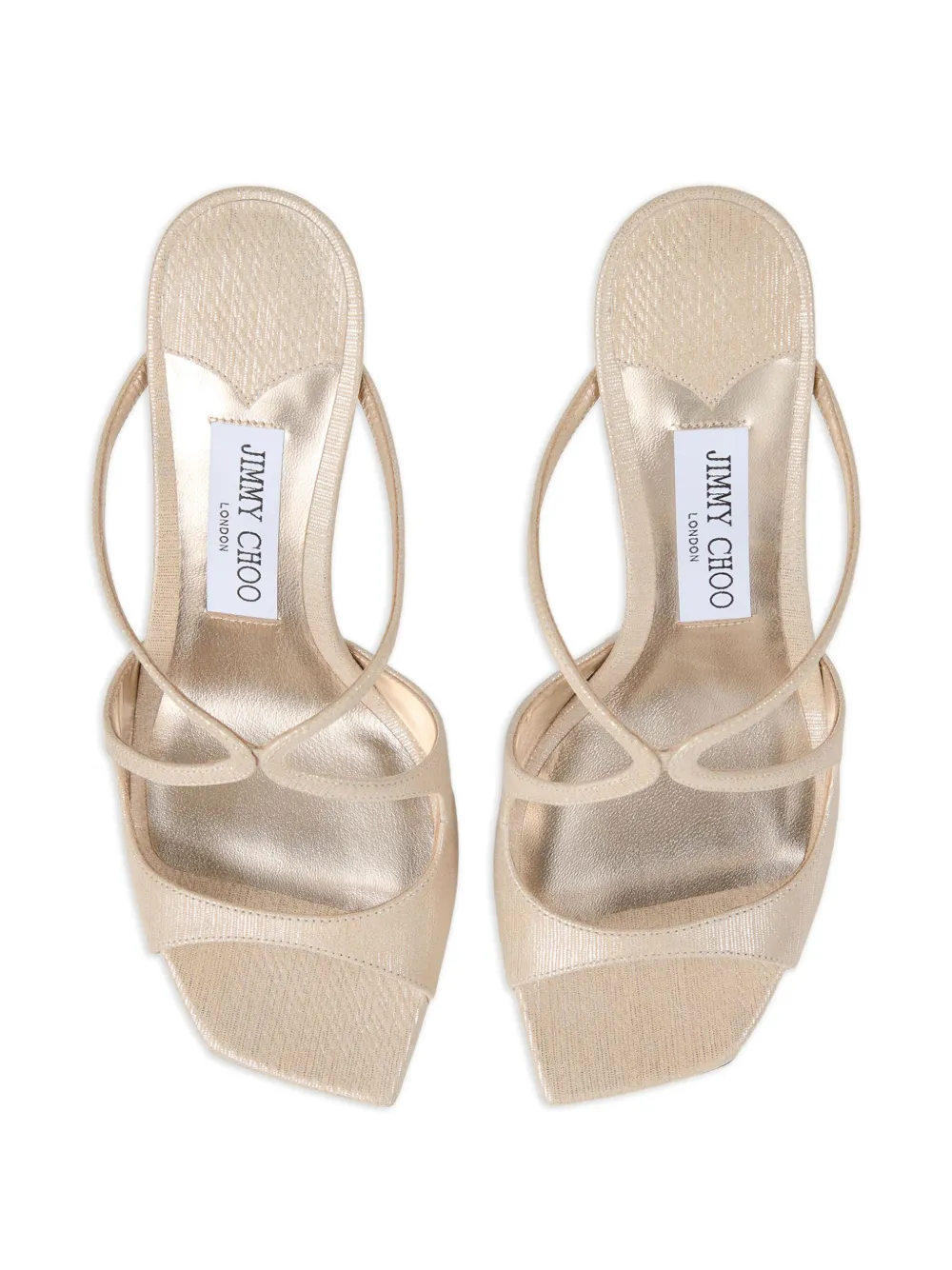 Jimmy Choo 75mm Anise square-toe sandals Gold