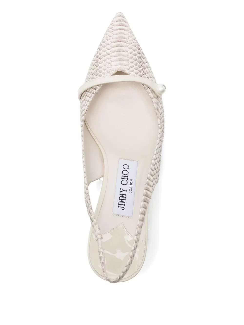 Jimmy Choo Snakeskin Slingback Pumps In Neutral